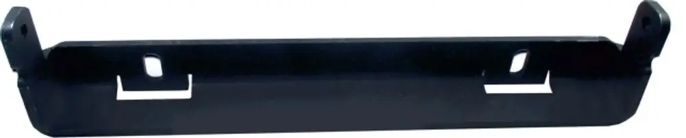 Schwarze, rechteckige Metallhalterung mit zwei Befestigungslöchern, möglicherweise für den Einsatz an einer Tür. Hersteller Wolf.
